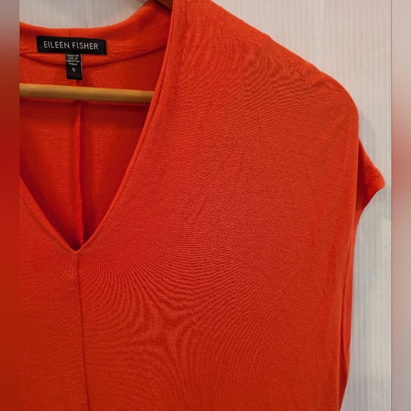 EILEEN FISHER Womens Lightweight Viscose Jersey Stretch Drape V-neck Dress - Picture 5 of 11